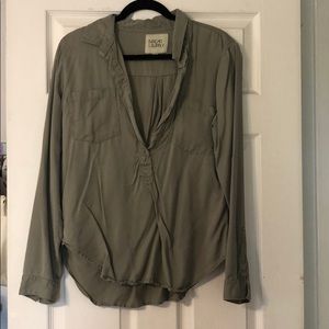 Green flowy button up